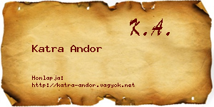 Katra Andor névjegykártya