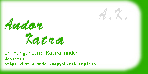 andor katra business card